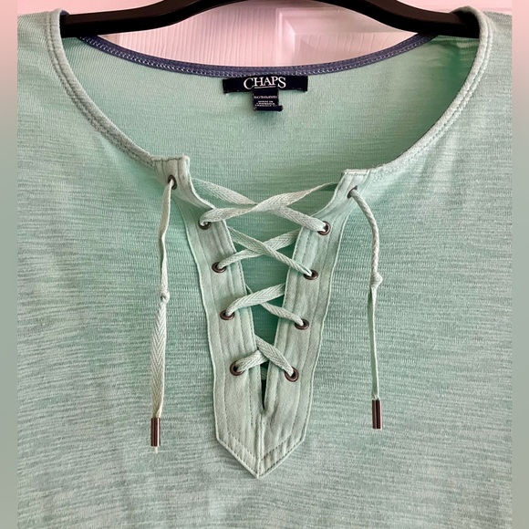 Chaps Women’s Tshirt size 3X. 100% Cotton, Mint Green Color 3/4 Sleeves. - Picture 4 of 16